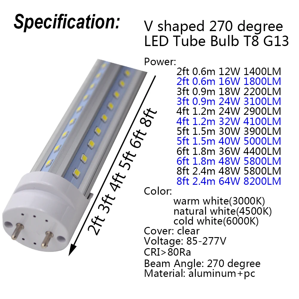 2 50 в упаковке светодиодные трубчатые лампы 2/3/4/5/6 футов|led tube|t8 g13g13 t8 |