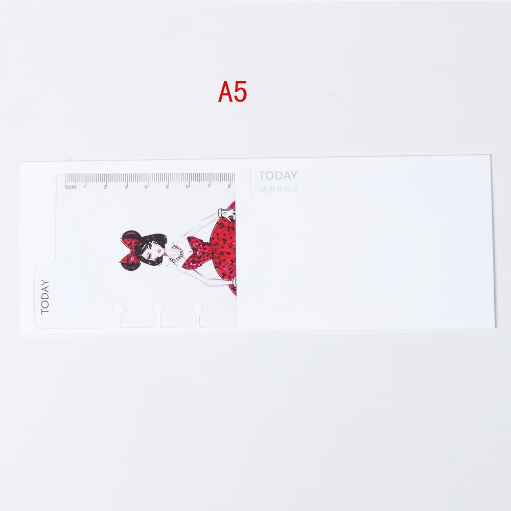 girl A5 Domikee творческий мультфильм PP 6 линейка с отверстиями для A5 A6 планировщик спираль блокнот канцелярские принадлежности, 4 цвета - Цвет: girl A5