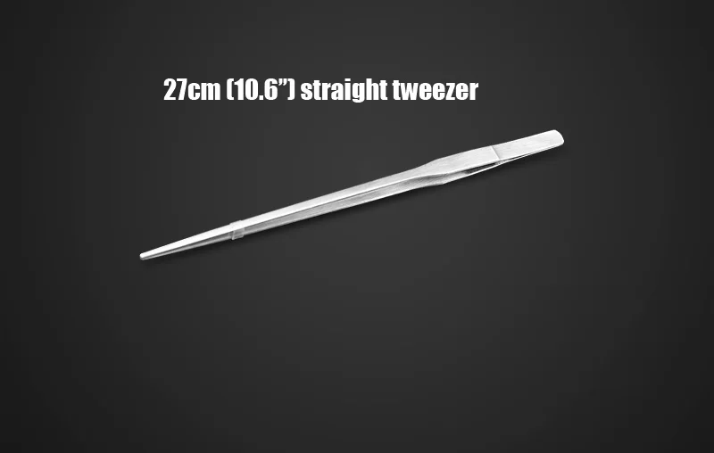 27cm stright tweezer Аквариум из нержавеющей стали, удаление водорослей, ножницы для очистки 27 см, 38 см, 48 см, пинцет, щипцы для удаления песка, инструмент для обслуживания - Цвет: 27cm stright tweezer