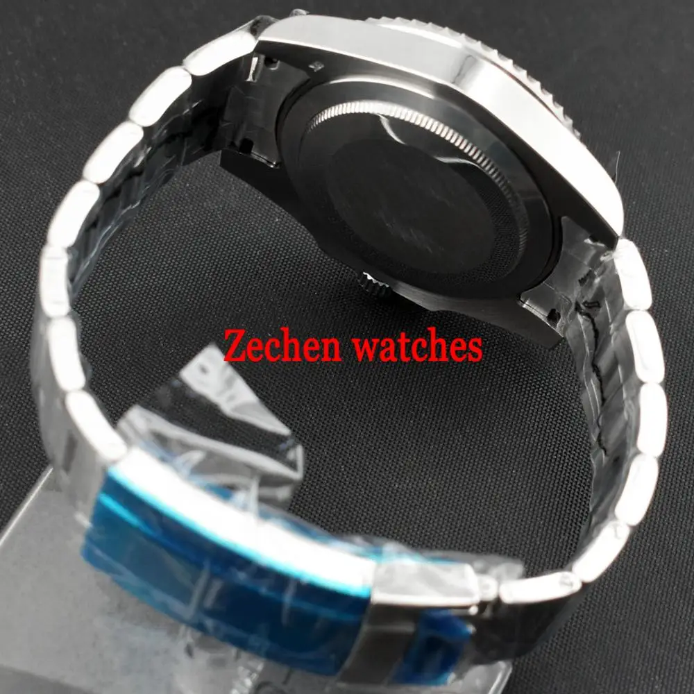 Bliger new 43mm Titanium Bezel GMT Black Sapphire Glass Luminous Hands Automatic Self-Wind Day Men's Watch | Наручные часы