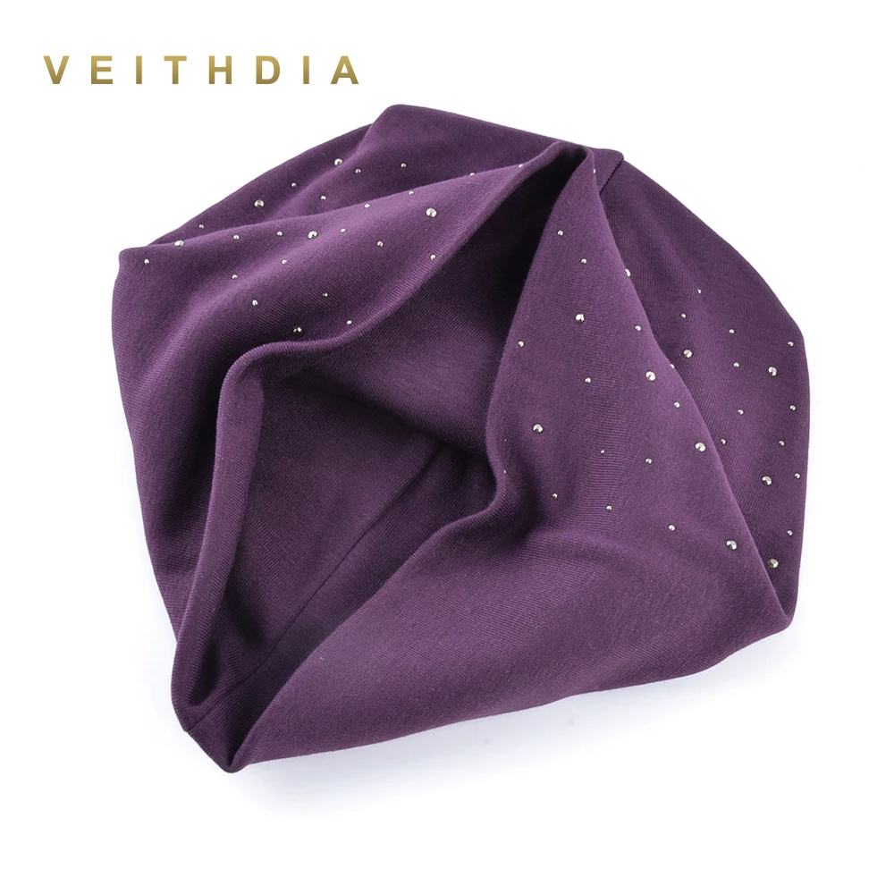 Женская трикотажная двухслойная шапка VEITHDIA из хлопка для осени и зимы DH47 |