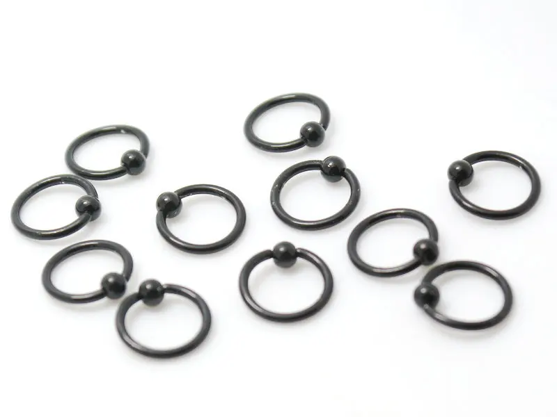 Кольцо для пирсинга черное с бусинами 3 мм|3mm balls|piercing jewelry lotring septum |