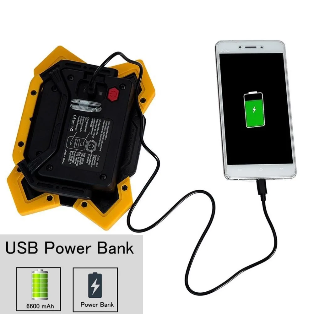 Светодиодный Рабочий фонарь COB 20 Вт с зарядкой от USB портативный