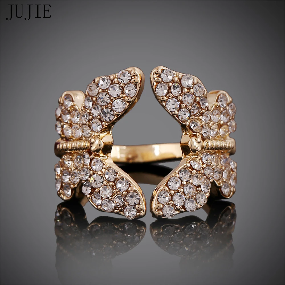 

JUJIE Fashion Rings For Women 2016 Vintage Fashion Round Wedding Multicolor Nature Stone Ring Men Gold Color Rings For Mann