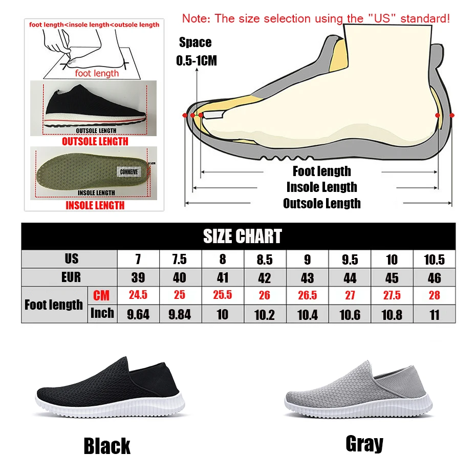 Мужские летние кроссовки CONMEIVE легкие повседневные лоферы из дышащей сетки на