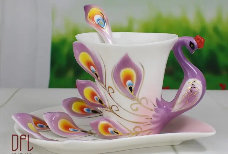 Креативные керамические кружки с большим павлином для кофе|creative mug|coffee cuppeacock coffee
