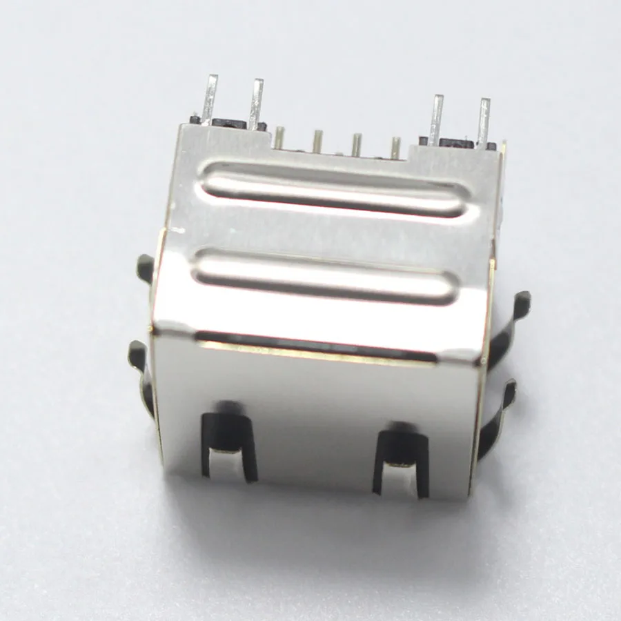 Модульный сетевой разъем RJ45 с прямым углом 2 шт. PCB 56 8P LAN экранированный