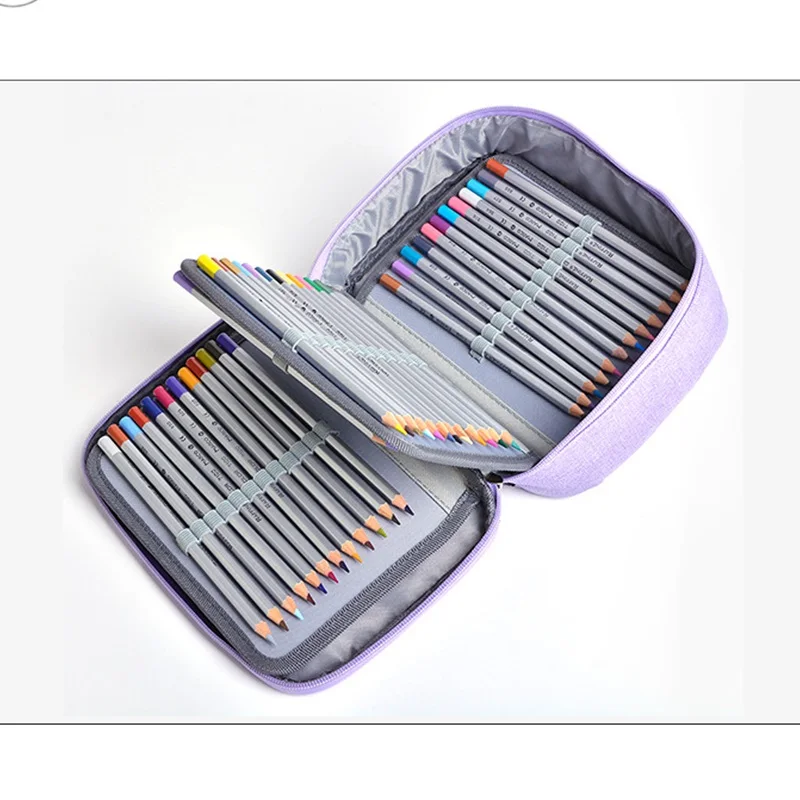 72 holes pencil case Multi-layer Canvas High Capacity Pen Art Supplies School Kawaii Pouch Bags Zipper Penalty Students For Gift |