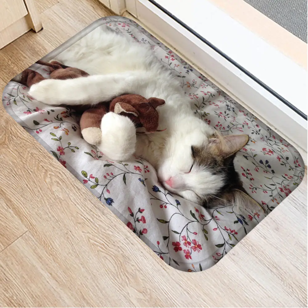 40*60 см Коврик для ванны с мультипликацией ванная комната влагопоглащающая поверхность милый Кот коврик для ванной комнаты кухонный пол нескользящий, для туалета - Цвет: 10