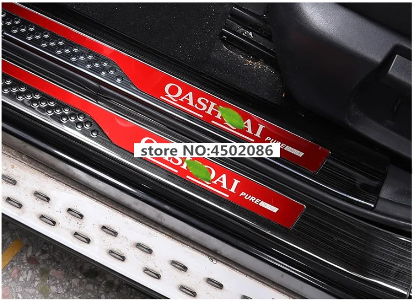 Автомобильные аксессуары черного цвета для Nissan Qashqai J11 Накладка на пороги из нержавеющей стали наклейка для автомобиля