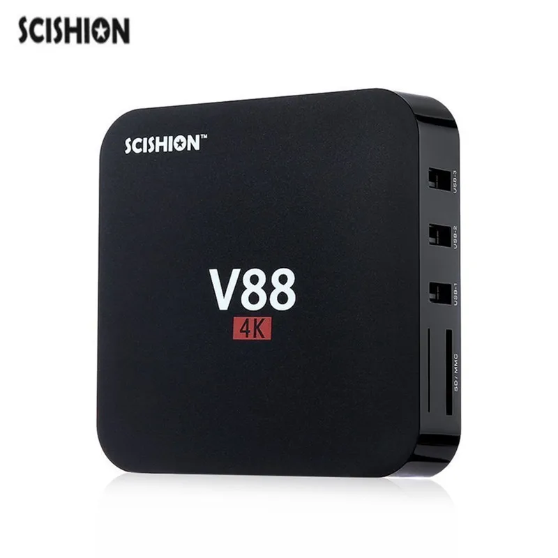 Scishion V88 4 К Android 6.1 Smart TV Box Rockchip 1 г оперативной памяти 8 ROM Quad Core USB wi Fi Full с грузом 1.5