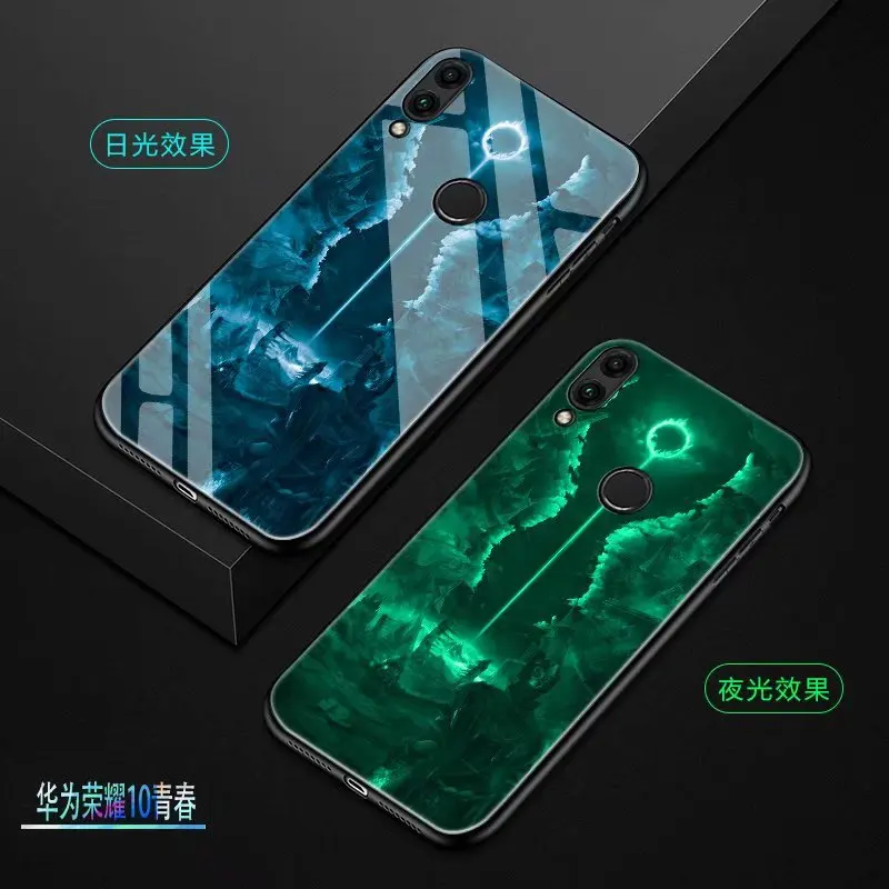 style 05 Для huawei p Smart чехол Роскошный светящийся Узор Жесткий закаленное стекло защитный чехол на заднюю панель для huawei p smart - Цвет: style 05