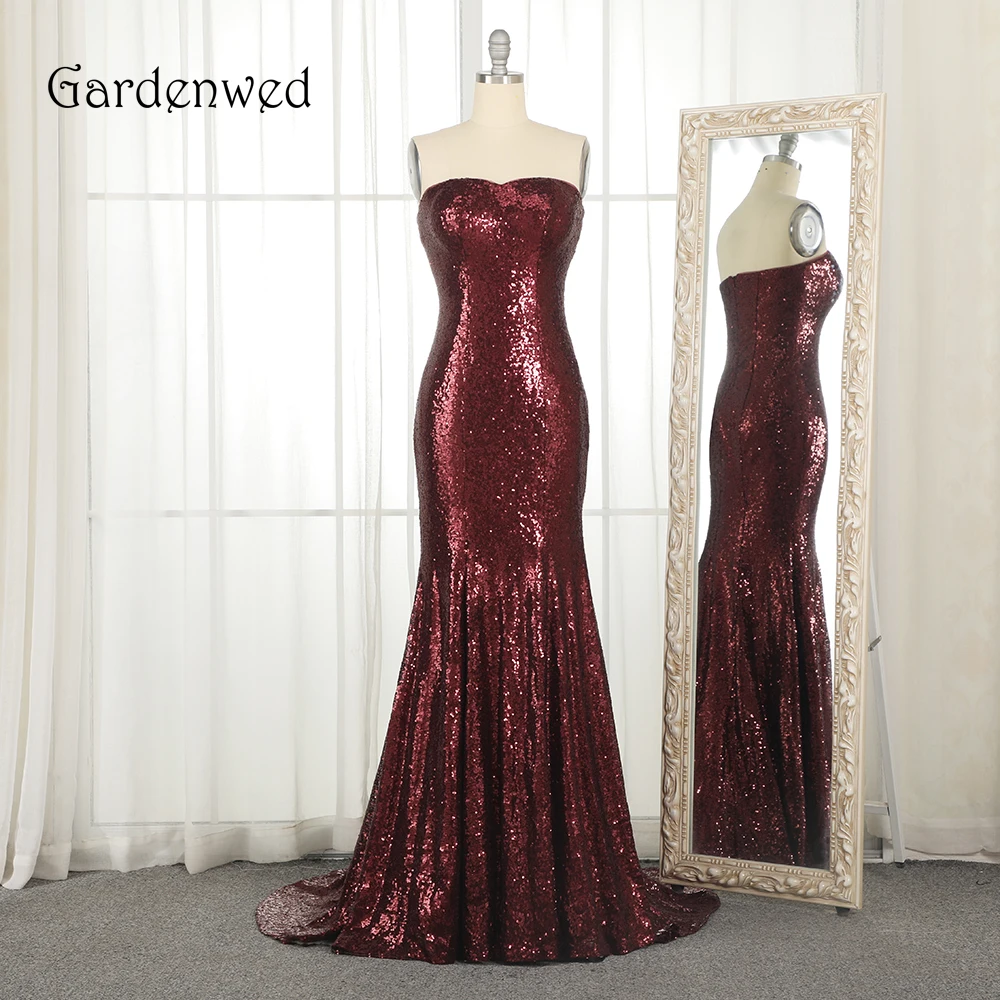 

Женское бордовое вечернее платье с пайетками и русалочкой, на заказ, 2019