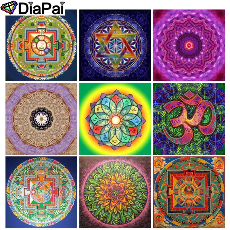 

DIAPAI Diamond Painting 5D DIY Full Square/Round Drill "Religious Mandala" 3D Embroidery Cross Stitch 5D Decor Gift