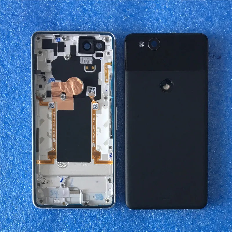 Корпус задней двери для 5," htc Google Pixel 2 Axisinternational чехол для задней батареи+ боковые кнопки питания+ гибкий кабель+ стеклянный объектив