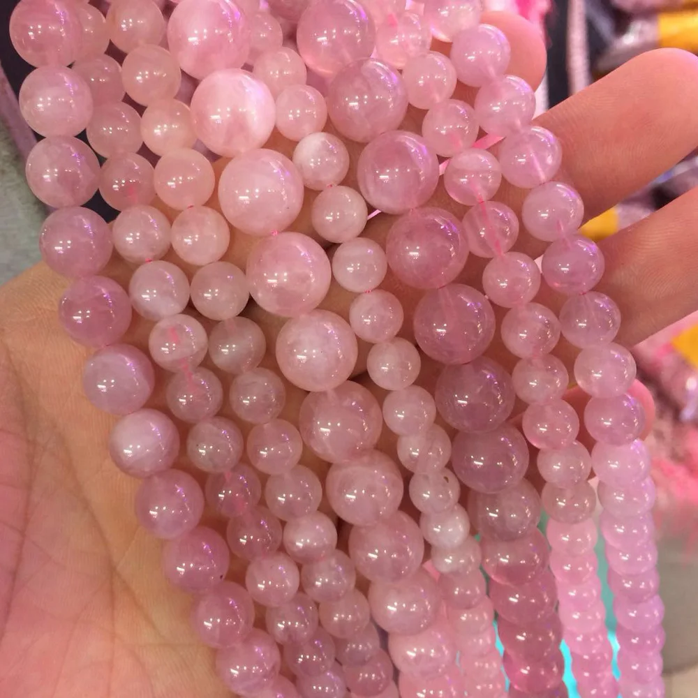 Круглые Бусины Из Натурального драгоценного камня в виде розы незакрепленные