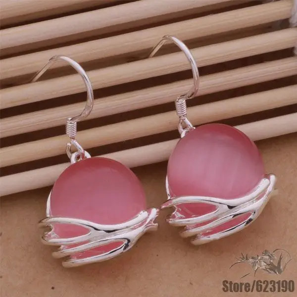 Посеребренные серьги AE123, модные серебряные ювелирные изделия, темно-красный/эпсангза гцетеотла