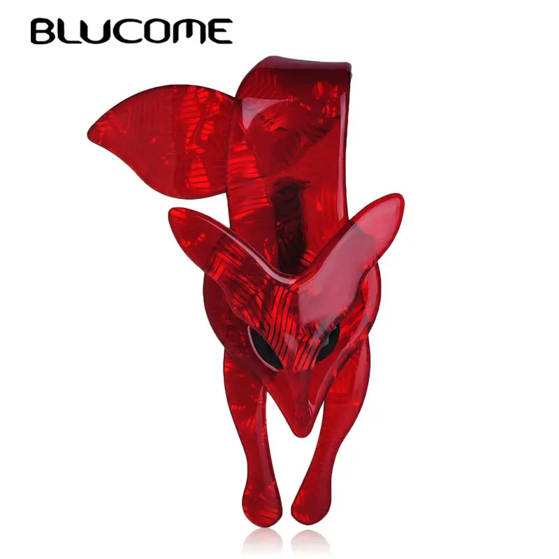 Женская Брошь в полоску Blucome красная брошь из акриловой смолы форме лисы