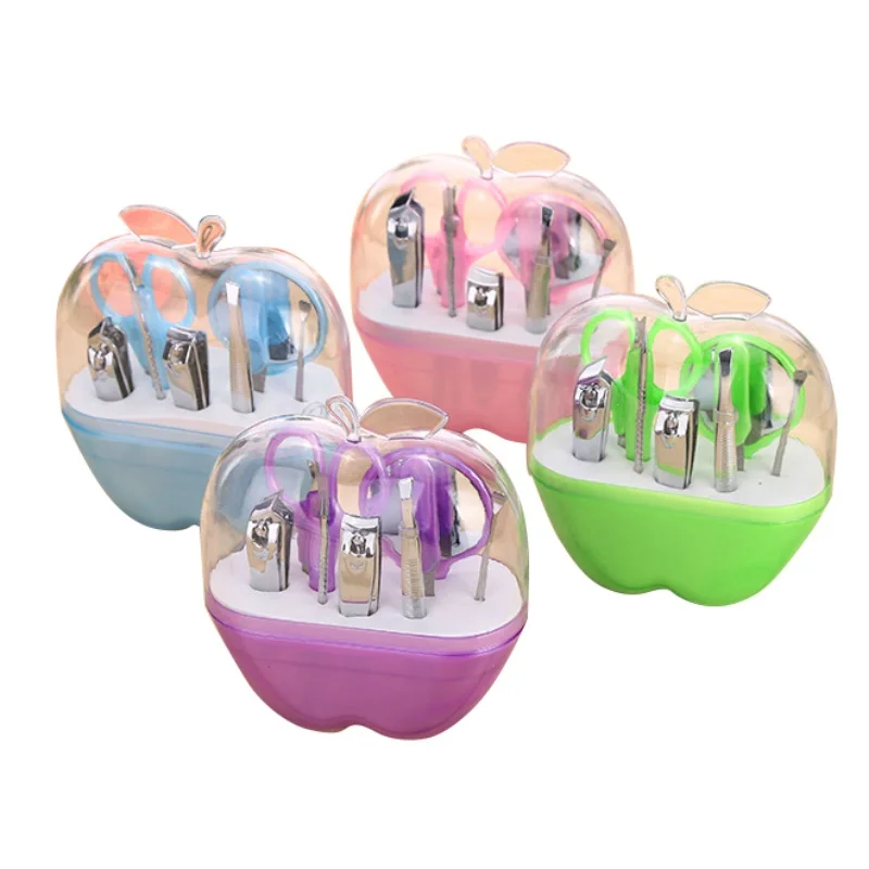 Новинка 4 цвета форма яблок 9 шт. маникюрный набор из нержавеющей стали ножницы
