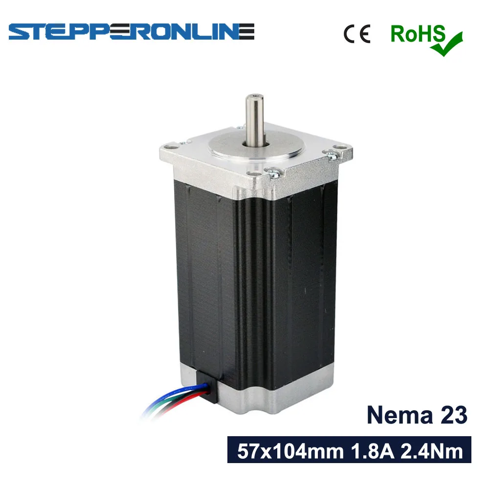 Nema23 шаговые двигатели 57 двигатель 2.4Nm(340oz. Дюйма) 1.8A 104 мм(Национальная ассоциация владельцев электротехнических предприятий 23) шагового двигателя 4-свинец для токарных станков с ЧПУ маршрутизатор
