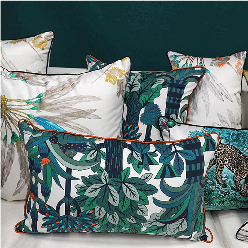 Роскошная Подушка наволочка с животными цветами Декоративные диванные подушки