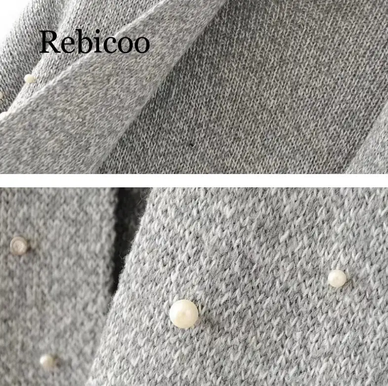 

2019 Women New Arrival Pearl Beading Long Cardigans Mohair Soft Warm Winter Knit Sweaters