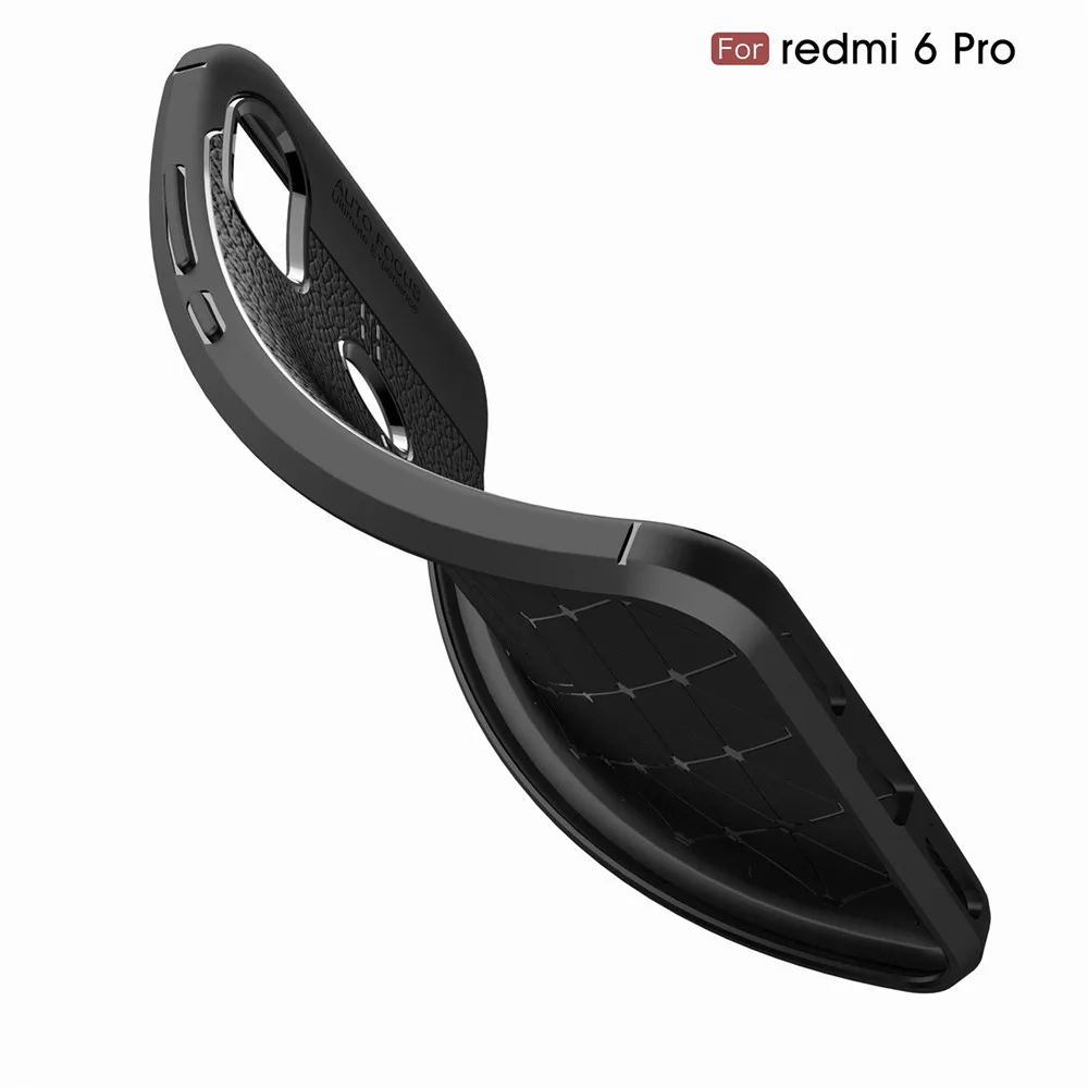 Для Xiaomi Redmi 6 6A противоударный чехол Мягкая матовая кожа Личи Текстура деловой для
