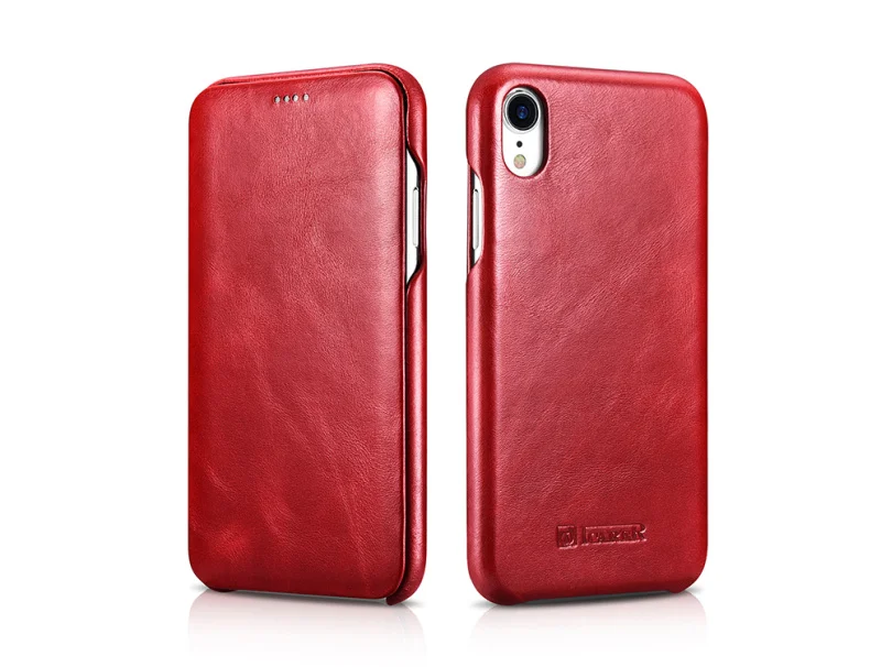 ICARER чехол из натуральной кожи для iPhone Xs XS Max, роскошный флип-чехол для iPhone Xs Max XR X XS, кожаный чехол для телефона s Coque - Цвет: red
