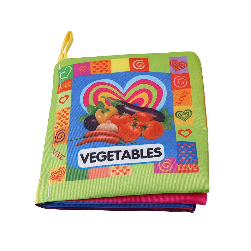 vegetables 10 страниц детские погремушки мобили игрушка мягкая книга из ткани о животных новорожденная коляска подвесная игрушка Bebe Раннее Обучение Образование Детские игрушки - Цвет: vegetables