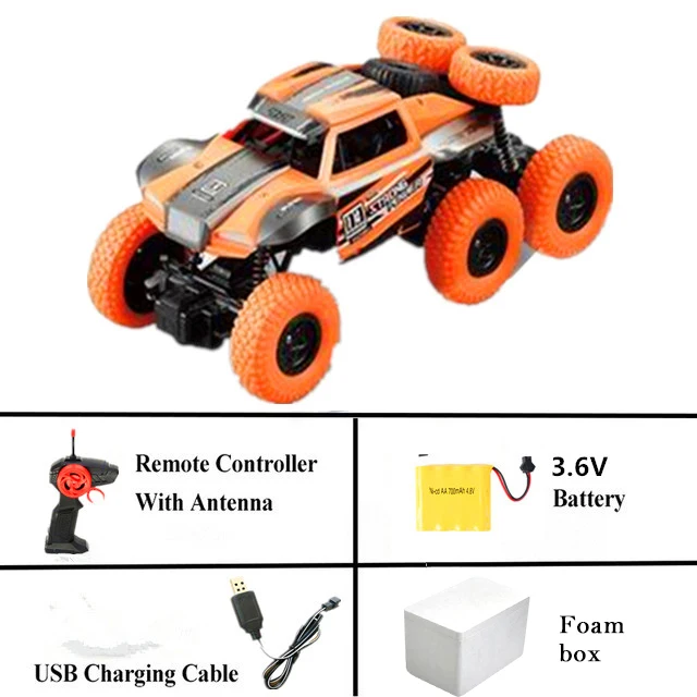 Orange Foam Box 1:20, Электрический Радиоуправляемый автомобиль, 6 колес, 4WD, 2,4 г, 15 км/ч, радио, дистанционное управление, гоночный альпинистский грузовик, багги, вездеходные игрушки - Цвет: Orange Foam Box