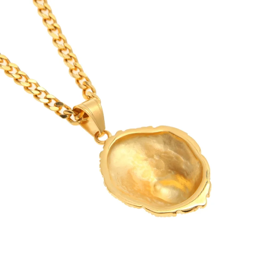 Мужское ожерелье с подвеской в стиле хип хоп 24K золотистого цвета Лев женское