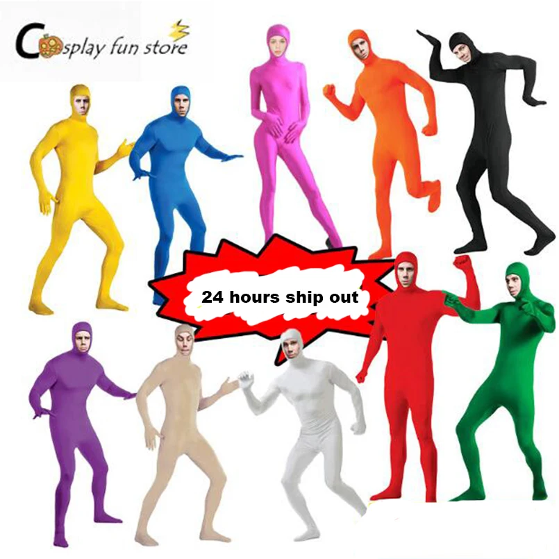Костюм с открытым лицом Pink Joji Zentai костюмы на Хэллоуин Взрослый комбинезон