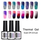 LEMOOC 8 мл Гель-лак для ногтей Температура Изменение цвета гель для ногтей УФ светодиодный лак для ногтей термальное мерцание с голографическим блеском отмачиваемый Гель-лак