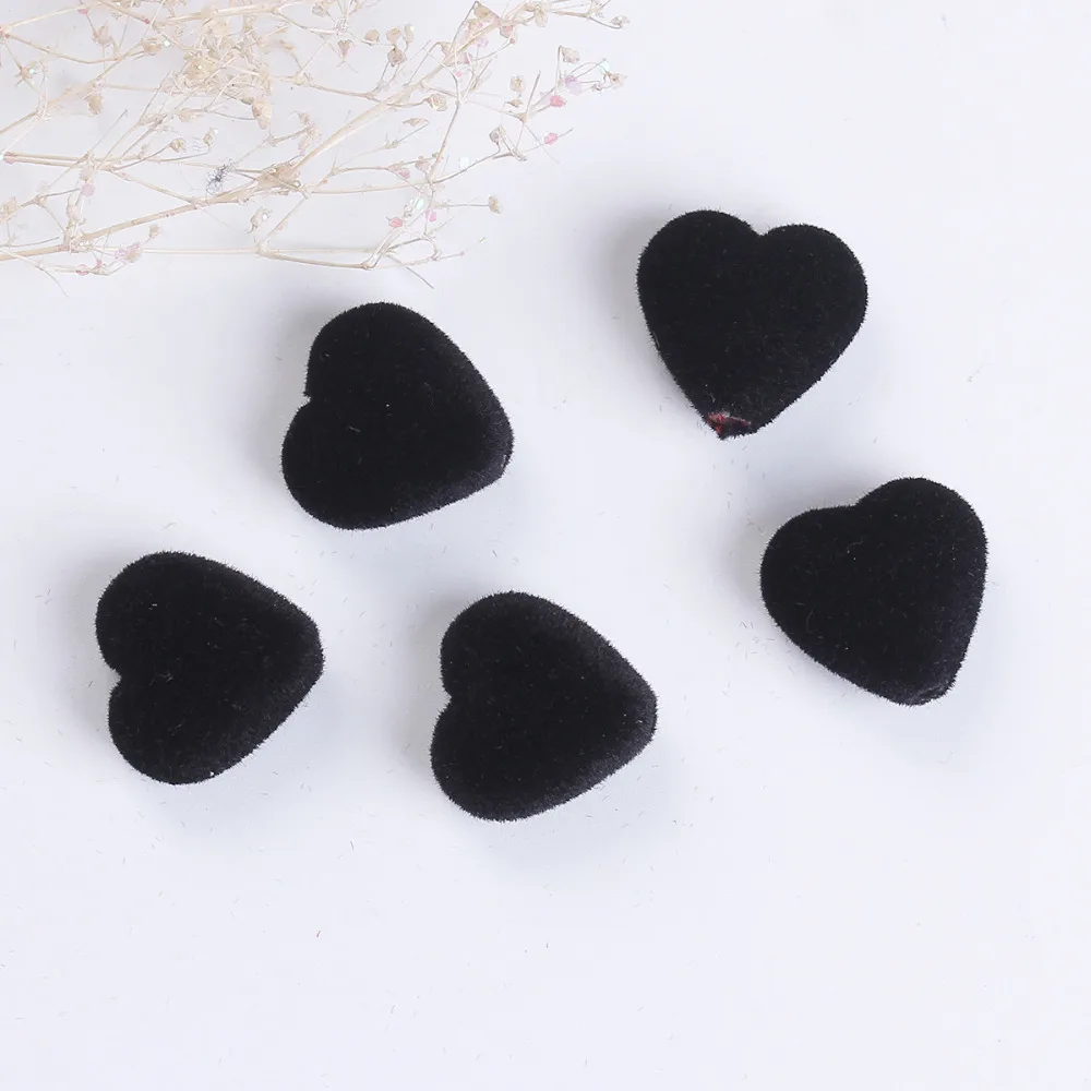 DoreenBeads акриловые шарики в форме сердца зеленый черный флокированные детали для
