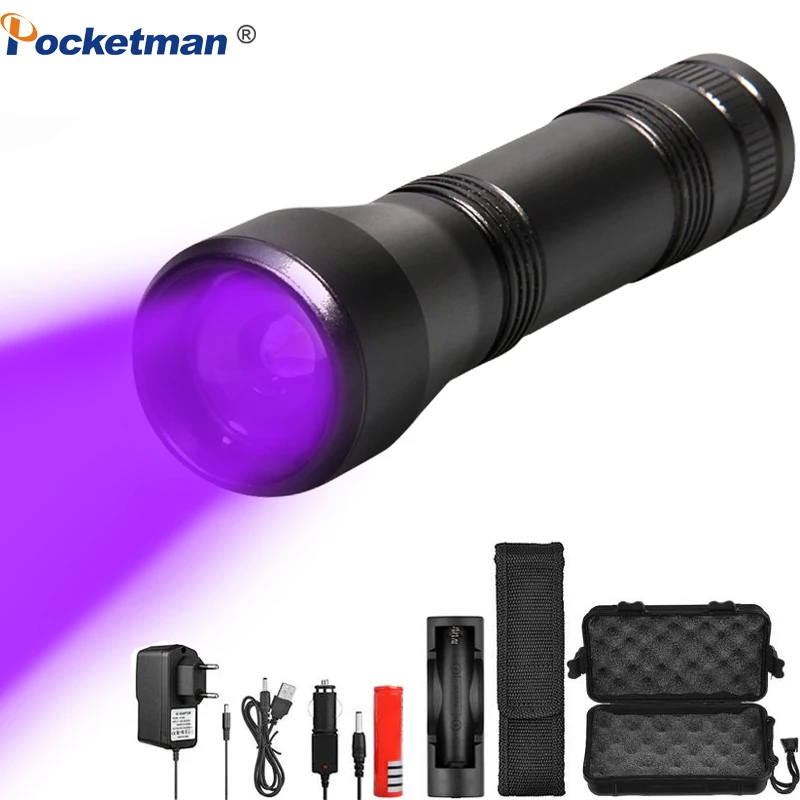 

4000 Lums LED UV Flashlight UV Light L2/T6 white light LED Torch Light 5Mode Zoomable 395nm Blacklight by 18650 Battery
