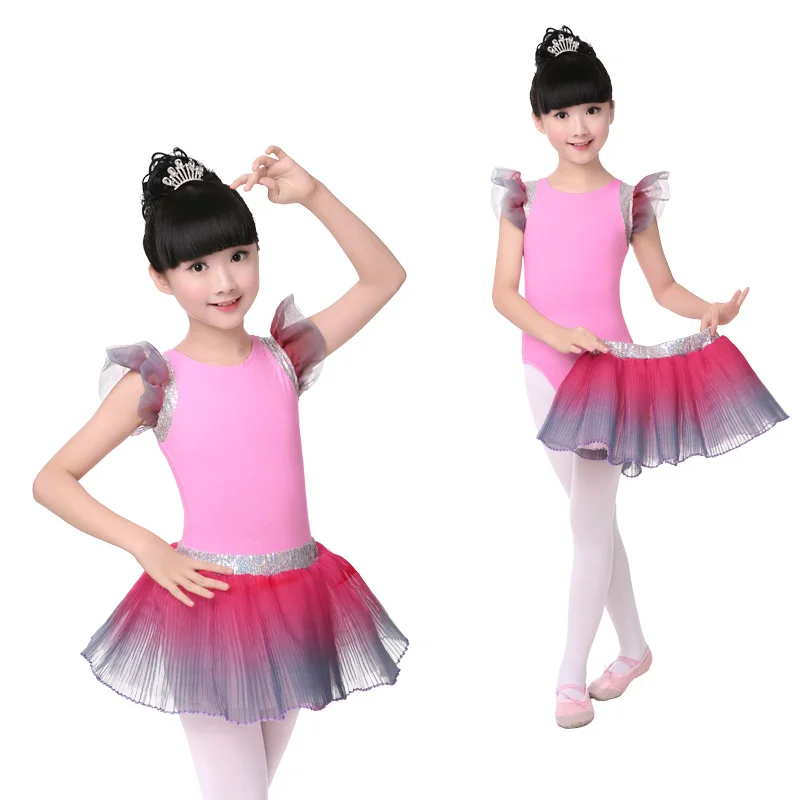 Новые балетные комплекты трико с блестками без рукавов для девочек детский