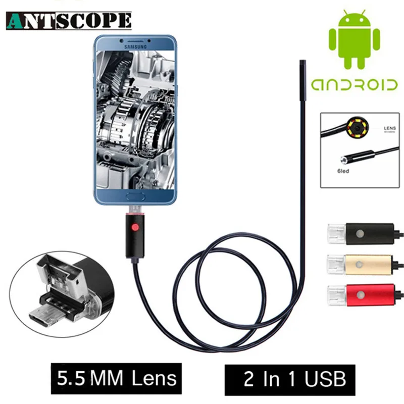 Antscope 7mm/5.5mm Endoscope Camera USB Android Inspection Waterproof Borescope for Engine/Sewer/Pipe/Vehicle 5 | Безопасность и