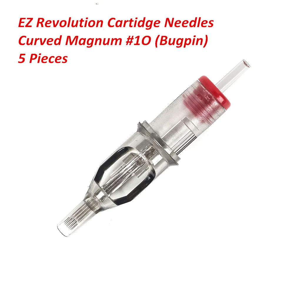 

5 Pieces EZ Revolution Cartridge Needles #10 (0.30 mm) Curved Magnum Tattoo Needles for Cartridge System Machine Grips