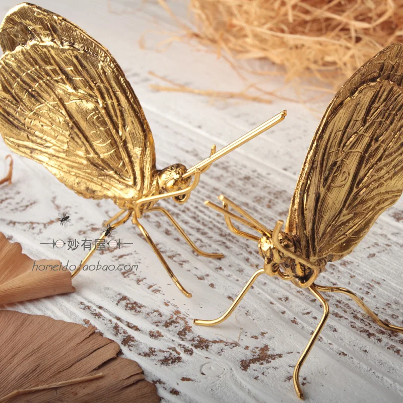 

Butterfly ant ornaments American modern home furnishings retro van gold decorations