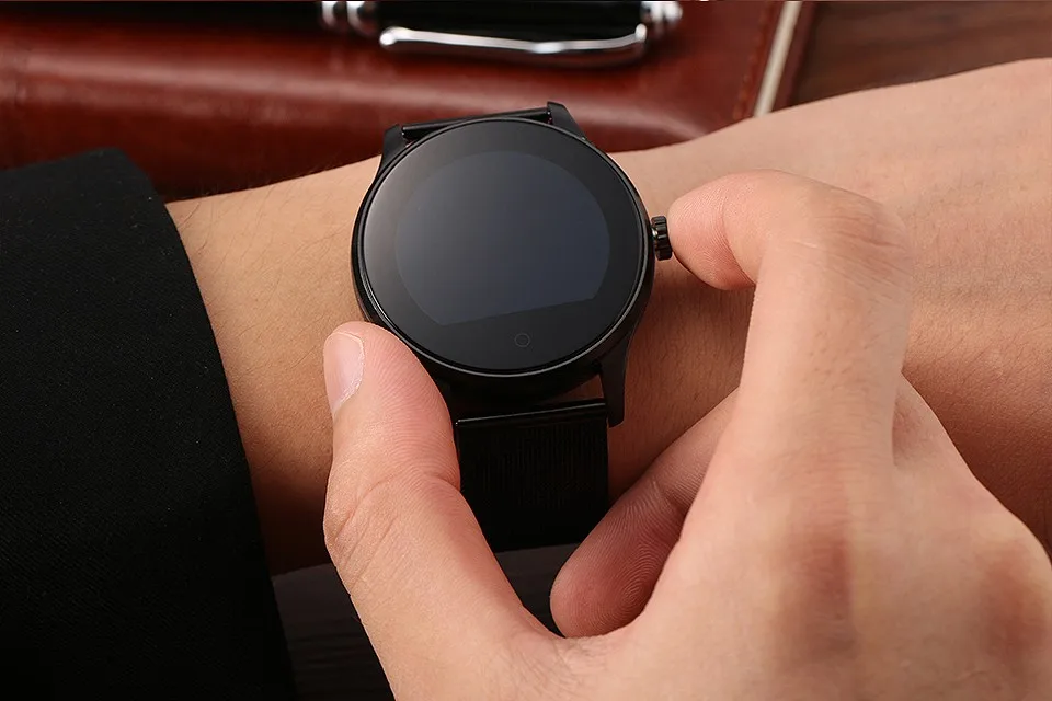 Black Bluetooth K88H Смарт-часы Фитнес наручные часы отслеживание пульса монитор Шагомер для Android IOS мужские деловые часы серебро - Цвет: Black
