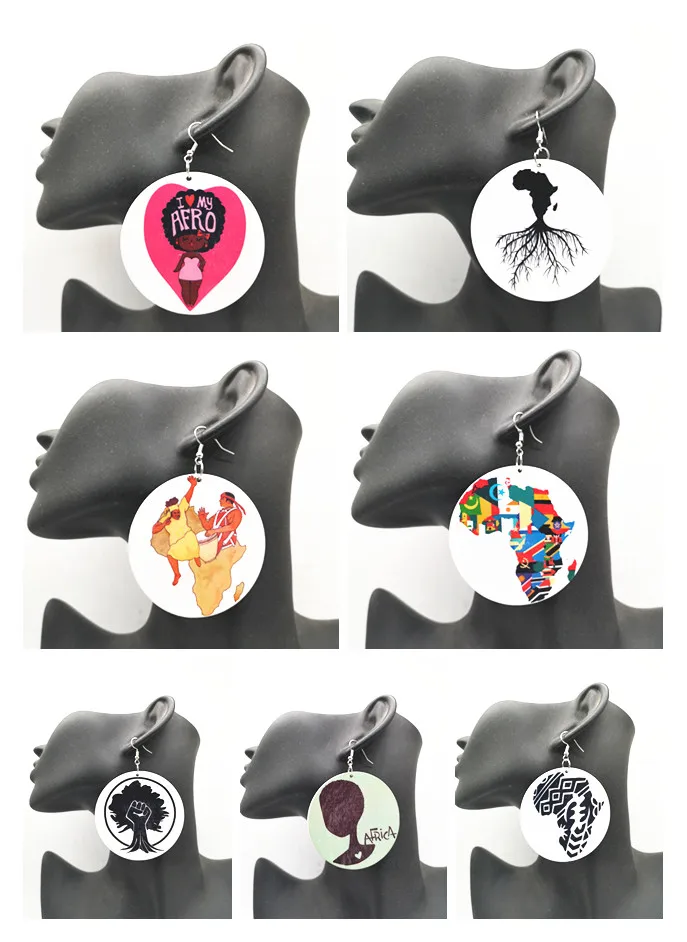 Бесплатная доставка! Африканские деревянные серьги 7 вариантов дизайна |