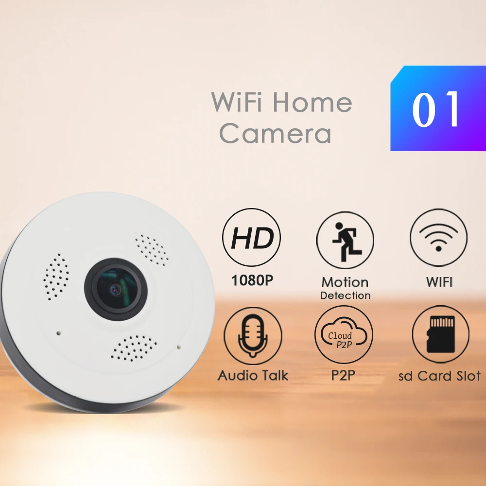 CTVMAN 360 Camera HD 1080P CCTV Mini Dome Night Vision Fisheye Wifi Wireless IP Security Baby Cameras Indoor Home Surveillance |