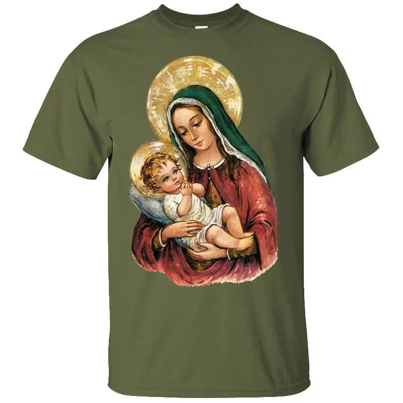 Mary Mother of God v2 футболка размеры S 5XL небесно голубой коричневый оливковый боязнь