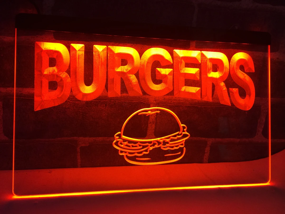 

LN082b- Burgers Cafe LED Neon Light Sign