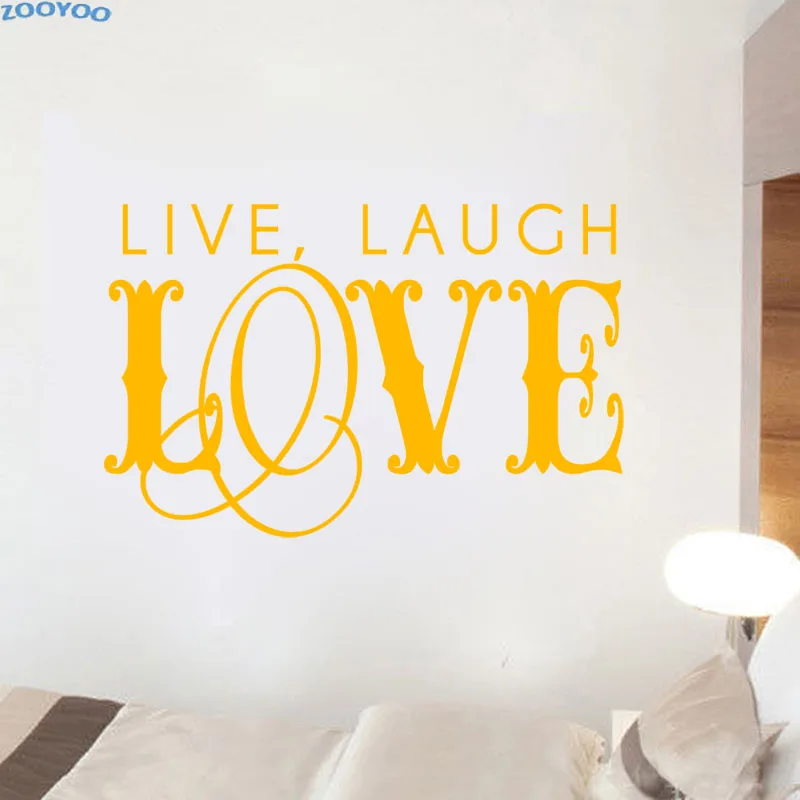 

ZOOYOO Live Laugh Love Wall Sticker Home Decor Family Wall Decals Removable Living Room Wall Decals Bedroom Decoration