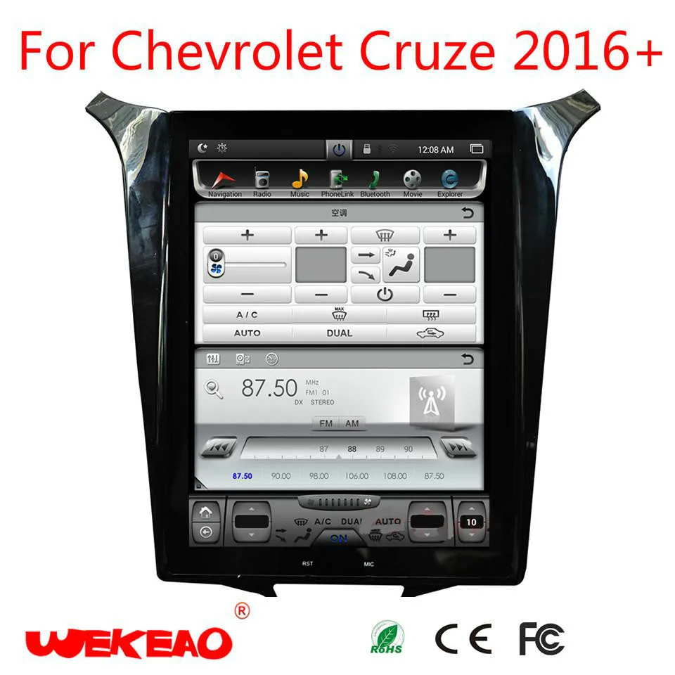 Wekeao Tesla стиль 10 4 &quotбольшой экран gps навигации автомобиля радио для Chevrolet Cruze 2016 + dvd