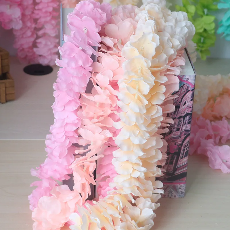 DIY искусственная шелковая Гортензия Wisteria Цветочная Гирлянда имитация свадебная