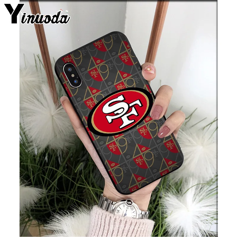 Yinuoda San Francisco 49ers ТПУ мягкий черный чехол для телефона чехол для iPhone 8 7 6 6S Plus 5 5S SE XR X XS MAX чехол