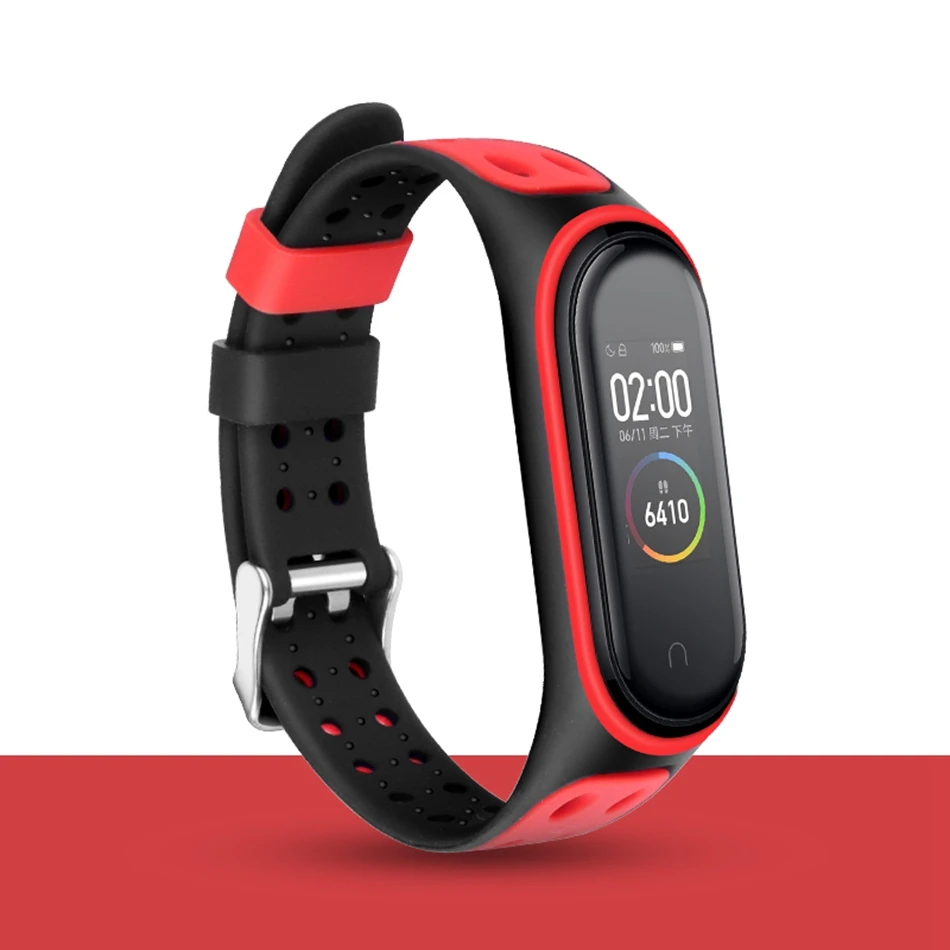Style1 black Red Clear mi Band 4 3 ремешок на запястье для Xiaomi mi Band 3 4 Браслет Силиконовый mi band 3 4 NFC аксессуары Smart mi Band 4 Correa - Цвет: Style1 black Red