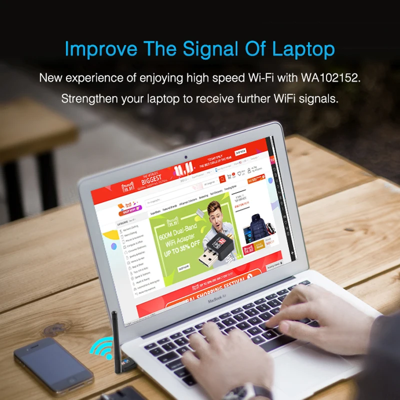 USB беспроводной адаптер wi fi usb Ethernet 150 Мбит/с 2дб 802.11b/g/n антенна Сеть карта wifi